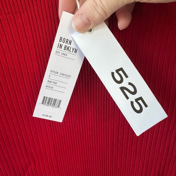 525 Ruby red bodycon dress Born in Bklyn ruby red dress size small - Picture 5 of 6